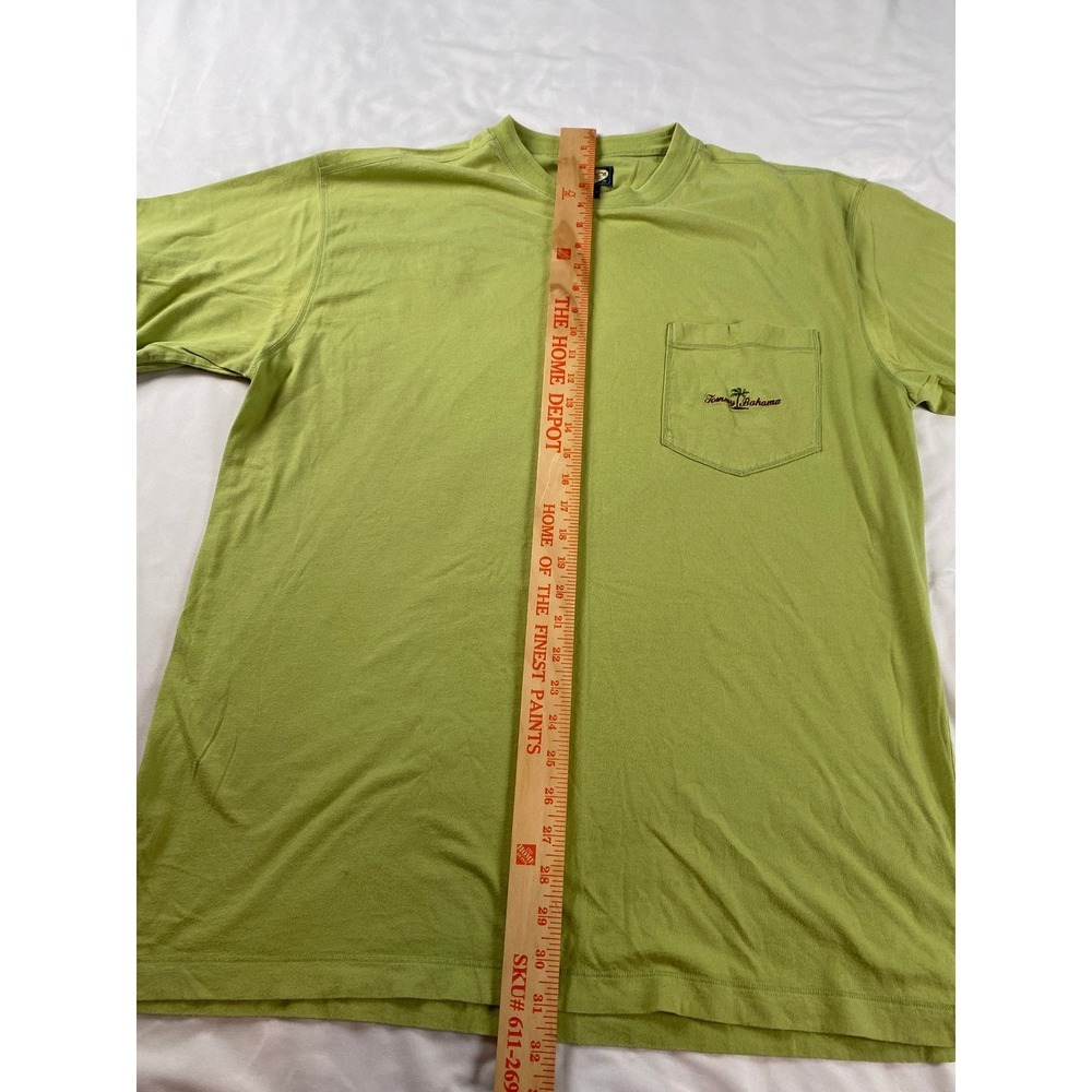 Tommy Bahama Pocket T-Shirt Mens XL Lime Green Excellent Embroidered Logo Cotton - Picture 6 of 8
